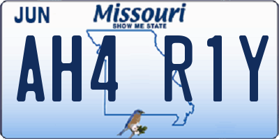 MO license plate AH4R1Y
