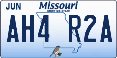 MO license plate AH4R2A