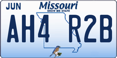 MO license plate AH4R2B