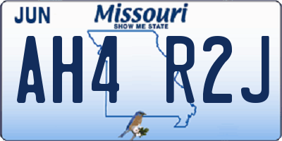 MO license plate AH4R2J