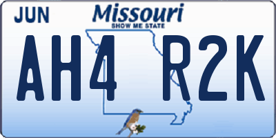 MO license plate AH4R2K