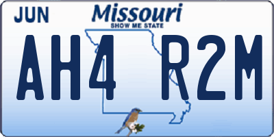 MO license plate AH4R2M