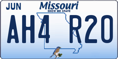 MO license plate AH4R2O