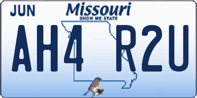 MO license plate AH4R2U