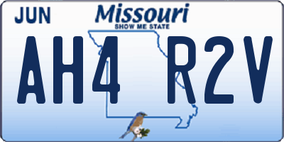 MO license plate AH4R2V