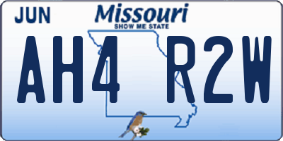 MO license plate AH4R2W