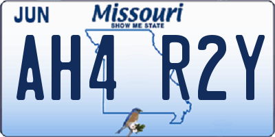 MO license plate AH4R2Y