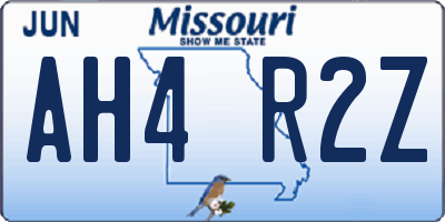 MO license plate AH4R2Z