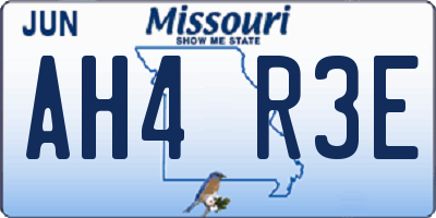 MO license plate AH4R3E