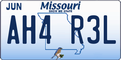MO license plate AH4R3L