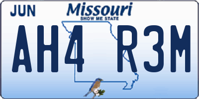 MO license plate AH4R3M