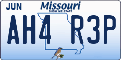 MO license plate AH4R3P