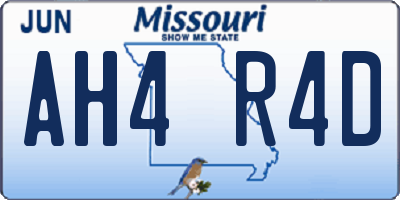 MO license plate AH4R4D
