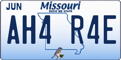 MO license plate AH4R4E