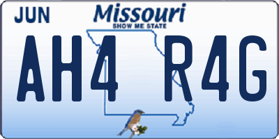 MO license plate AH4R4G