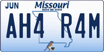 MO license plate AH4R4M