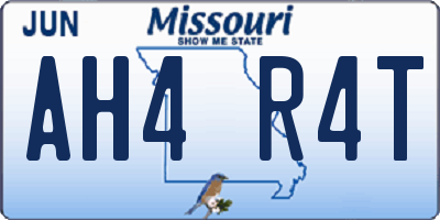 MO license plate AH4R4T