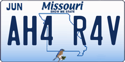 MO license plate AH4R4V
