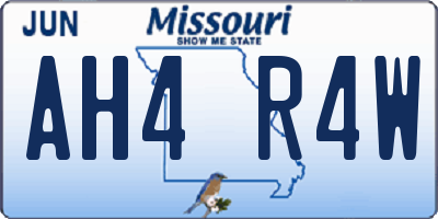 MO license plate AH4R4W