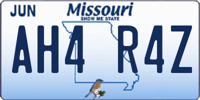 MO license plate AH4R4Z