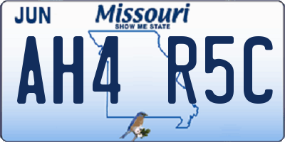 MO license plate AH4R5C