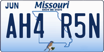 MO license plate AH4R5N