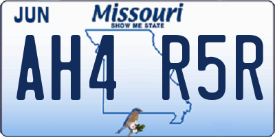 MO license plate AH4R5R