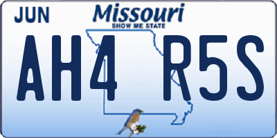 MO license plate AH4R5S