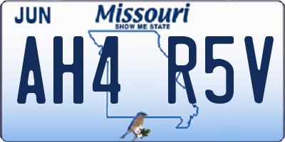 MO license plate AH4R5V