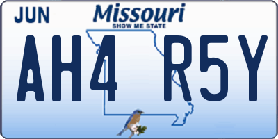 MO license plate AH4R5Y