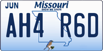 MO license plate AH4R6D