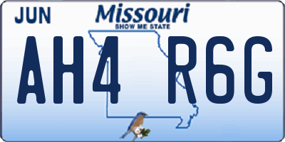 MO license plate AH4R6G