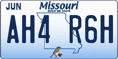 MO license plate AH4R6H