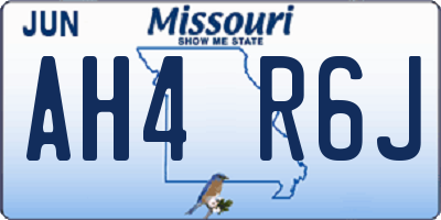 MO license plate AH4R6J