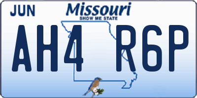 MO license plate AH4R6P
