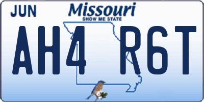 MO license plate AH4R6T
