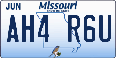 MO license plate AH4R6U