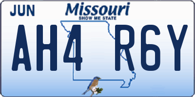MO license plate AH4R6Y