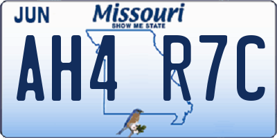 MO license plate AH4R7C