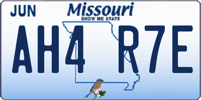 MO license plate AH4R7E