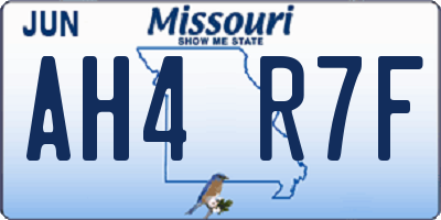 MO license plate AH4R7F
