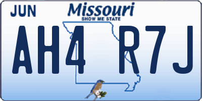MO license plate AH4R7J