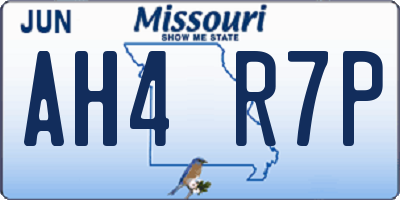 MO license plate AH4R7P