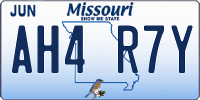 MO license plate AH4R7Y