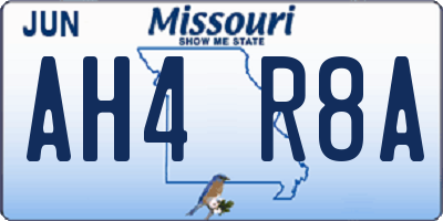 MO license plate AH4R8A