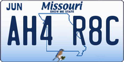 MO license plate AH4R8C
