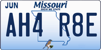 MO license plate AH4R8E