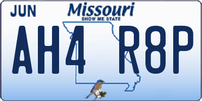 MO license plate AH4R8P