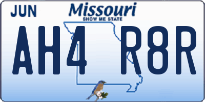 MO license plate AH4R8R