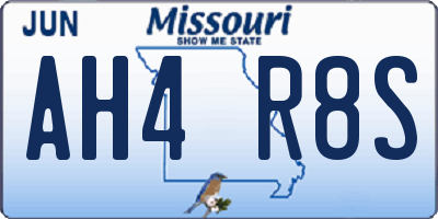 MO license plate AH4R8S